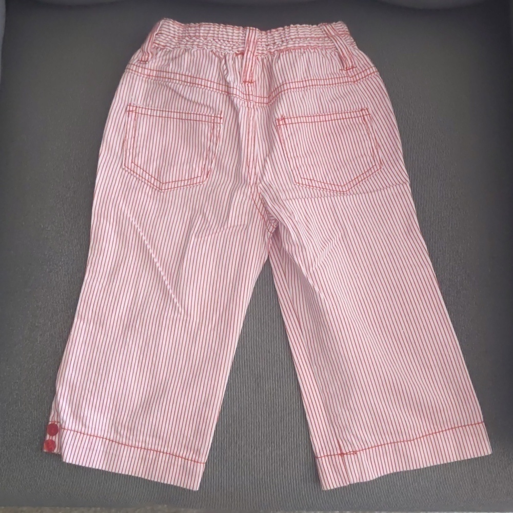Red/white pinstripe pants girls size 4t - Picture 2 of 3